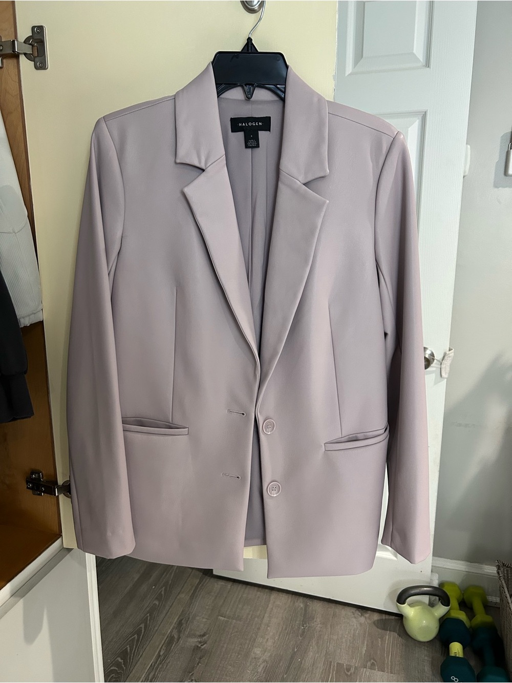 NWOT Halogen Faux Leather Button Up Blazer/Jacket